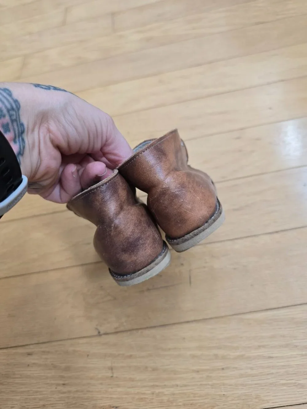 Mon Petit | Lennon Cognac Brown Monochrome Leather High-Top Booties | Toddler 5